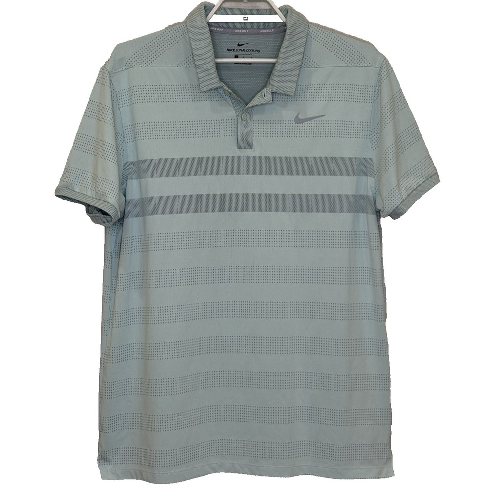 Nike Zonal Cooling Golf Polo Shirt Mens Large Light Green Short Sleeve Collared